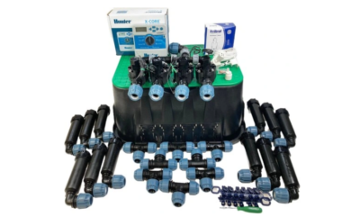 Zestaw nawadniania Hunter 4-sekcyjny 15 zraszaczy – gotowy zestaw do montażu samodzielnego
