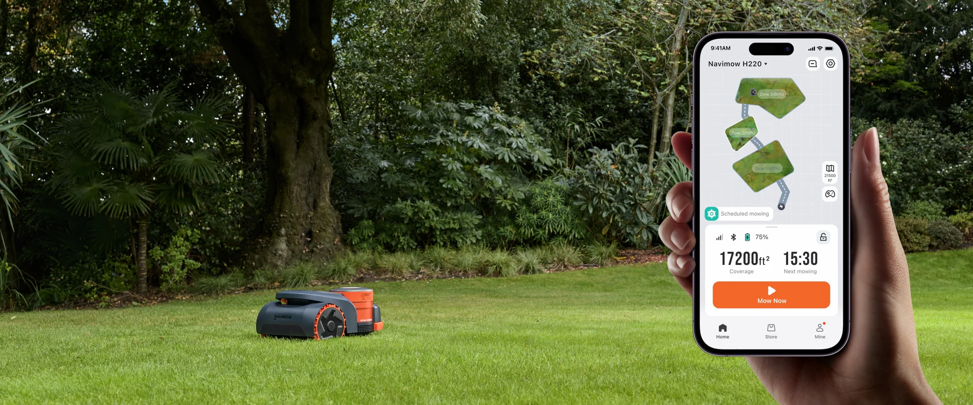 Segway Navimow H210 – aplikacja mobilna, mapa stref koszenia i harmonogram